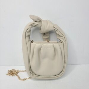 Songmont Mini Wonton Leather Bag Off White Rare Top Handle Handbag Crossbody
